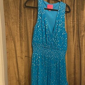 Lilly Pulitzer Blue and Silver Maxi Dress